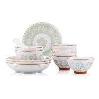 巴米乐（BURNELL） BNL-C307 拾光陶瓷餐具套装 16件套 白色（单位：套）4.5英寸碗*5、5英寸碗*2、勺子*5、8英寸盘*4