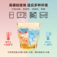 艾逸瑶选 CJ-21131 铂萃系列高硼硅玻璃餐具3件套 5.5寸双耳碗/7寸盘/270ml九棱杯(单位：套) 新老包装随机 琥珀色