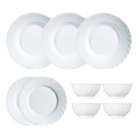 乐美雅 V8372 特瑞欧白玉餐具9件套 饭碗12cm*4+深盘23cm*3+平盘20cm*2 (单位: 套)白色