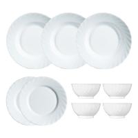 乐美雅 V8372 特瑞欧白玉餐具9件套 饭碗12cm*4+深盘23cm*3+平盘20cm*2 (单位: 套)白色