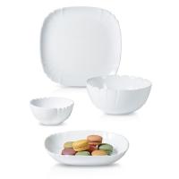 乐美雅 V8371 露特莎白玉餐具7件套 饭碗12cm*2+深盘22cm*2+平盘23cm*2+汤碗18cm*1 (单位: 套)白色