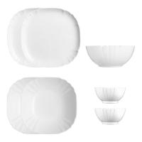 乐美雅 V8371 露特莎白玉餐具7件套 饭碗12cm*2+深盘22cm*2+平盘23cm*2+汤碗18cm*1 (单位: 套)白色