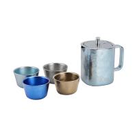 希诺 XN-T903 双层高硼硅茶具套装 小花茶杯270ml*1 钛小茶杯50ml*4（单位：套）云海雾凇日照金山纯净冰川静谧深海