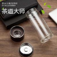 百斯克 BSK-BB210140臻享温显茶水分离双层玻璃杯 300ml（单位：个）