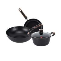 百斯克 BSK-TG2303-05古法章丘精铁套锅三件套炒锅32cm+汤锅24cm+煎锅26cm（单位：套）黑色