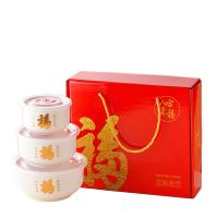 贝格帝 BGD-BX15 陶瓷保鲜碗三件套  大号1000ML+中号500ML+小号300ML （单位：套）图案随机