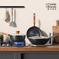 康宁餐具（Corelle Brands） 零涂层锻打铁锅四件套 CB-JSG01-SL/KZ 炒锅32cm+煎锅24cm+奶锅20cm+铲子31cm (单位:套)