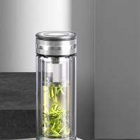 皖亭 WT3505 双层玻璃杯 350ml 银色（单位：个）