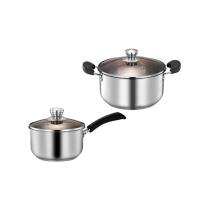 皖亭WT-BL-2宾丽奶汤蒸锅 奶锅18cm*1、汤锅22cm*1 (单位: 套) 银色