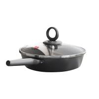 三禾（SANHO）LJ26S1  0涂层微纳不粘煎锅 26cm（单位：个）天穹黑