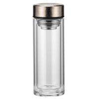 有福有派YF-6526-360双层玻璃杯钛盖360ml（单位：个）透明色