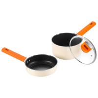 德世朗 DFS-TZ936D 锦“橙”精铁不粘辅食锅 两件套 奶锅18cm 平底锅18cm（单位：套）
