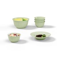 皖亭 WT-FC-6 餐具套装 碗*4+喇叭碗*1+盘*1 六件套 绿色（单位：套）