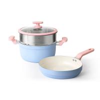 WORLD KITCHEN WK-GJ03J88C-JY/KZ 铝质不粘锅具三件套汤锅24cm蒸锅24cm蒸屉 24cm（单位：套）蓝色