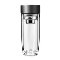 铭创知雨 PC-B2502 圣鑫鹅蛋双层玻璃杯  300ml （单位：个）银白色