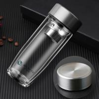 铭创知雨 PC-B2502 圣鑫鹅蛋双层玻璃杯  300ml （单位：个）银白色