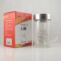 富光（FUGUANG） 双层玻璃杯 带把手 700B-520 520ml 含盖 彩盒包装 (单位:个) 透明