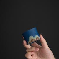 苏氏陶瓷（SUSHI CERAMICS） 手绘山水画三色 红绿蓝三色品茗杯 三件套 混色（单位：套）茶杯50ml*3