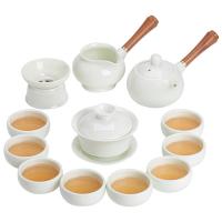 苏氏陶瓷（SUSHI CERAMICS） 翡翠玉羊脂玉 茶具套装 12件套 影青色（单位：套）侧把公道杯200ml*1、侧把壶200ml*1、品茗杯50ml*8、茶漏组*1、三才盖碗160ml*1