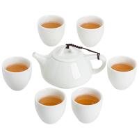苏氏陶瓷（SUSHI CERAMICS） 翡翠玉羊脂玉 茶具套装 7件套 青色（单位：套）茶壶230ml*1、茶杯70*6