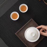 苏氏陶瓷（SUSHI CERAMICS）羊脂玉瓷聚香三才盖碗两杯小套装 3件套 礼盒装（单位：盒）