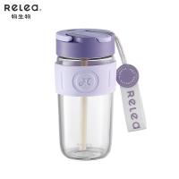 物生物（RELEA） 玻璃泡茶杯 星语玻璃杯 520ml 木槿紫（单位：个）