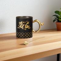 共禾京品 龙凤呈祥 陶瓷马克杯对杯 360ml  杯子*2 小勺子*2 礼盒装 (单位:套)