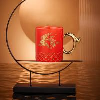 共禾京品 龙凤呈祥 陶瓷马克杯对杯 360ml  杯子*2 小勺子*2 礼盒装 (单位:套)