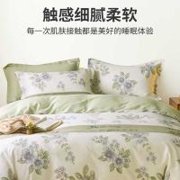 红秀世纺 新疆棉四件套 HX2505-T002 被套200x230cm 床单230x245cm 枕套48x74cmx2 (单位:套) 浅绿色