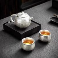 贝格帝 锤纹鎏银一壶两杯 礼盒装 BGD-CY03 茶壶230ml+茶杯80ml*2 (单位:套)