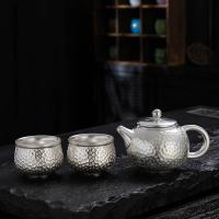 贝格帝 锤纹鎏银一壶两杯 礼盒装 BGD-CY03 茶壶230ml+茶杯80ml*2 (单位:套)