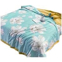 布鲁诺 BL-B04 水洗真丝夏被 花开富贵 被子 180*200cm 蓝色（单位：床）