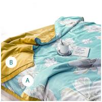 布鲁诺 BL-B04 水洗真丝夏被 花开富贵 被子 180*200cm 蓝色（单位：床）