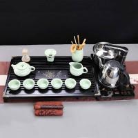 金镶玉 幽雅石瓢 功夫茶具套装 茶盘*1、泡茶炉*1、茶壶*1、公杯*1、茶漏*1、茶杯*6、茶道*1、茶宠*1、茶巾*1、洗壶笔*1 (单位: 套)