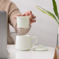苏氏陶瓷（SUSHI CERAMICS） 羊脂玉瓷 龙腾办公杯 陶瓷杯 450ml 白色（单位：个）
