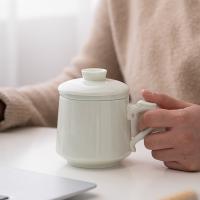 苏氏陶瓷（SUSHI CERAMICS） 羊脂玉瓷 龙腾办公杯 陶瓷杯 450ml 白色（单位：个）