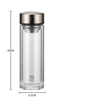明霞 MX3597-ST320 双层纯钛玻璃杯 320ml (单位: 个)本色