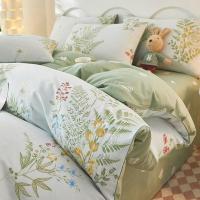 红蜻蜓 HQT-1027DZ 春光绿叶时尚全棉四件套（被套200*230cm+床单230*245cm+枕套48*74cm*2个）（单位:套）