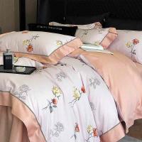 安娜艾莎 100支长绒棉 贡缎印花四件套 被套200*230cm*1床单245*250cm*1枕套48*74cm*2 (单位: 套)