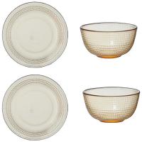 佰乐扣（BAILOCK） 玻璃餐具 四件套 碟子196mm*2+小碗460ml*2 (单位: 套)