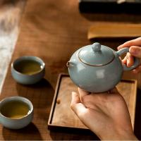 贝格帝 BGD-BH03 冰花一壶两杯套组 汝窑茶具套装 180ML茶壶*1+20ML茶杯*2+礼盒*1 （单位：套） 冰花