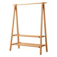 臻远 ZY5052279 实木衣帽架 95*48*150cm 原木色 双层 (单位:个)