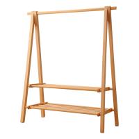 臻远 ZY5052280 实木衣帽架 120*48*150cm 原木色 双层 (单位:个)