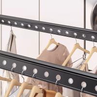 臻远 ZY5052291 铝合金伸缩凉衣杆鞋架 130-230*67*125cm 黑色 (单位:个)