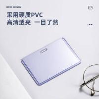 得力（deli） PZ12 装横式证件卡套挂牌 容卡106*68mm 卡套118*84mm （单位：盒）48个/盒 透明