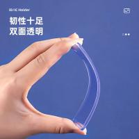 得力（deli） PZ12 装横式证件卡套挂牌 容卡106*68mm 卡套118*84mm （单位：盒）48个/盒 透明