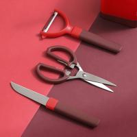 德世朗 CG-DZ301-5A 厨房工具五件套 水果刀+厨房剪+开瓶器+刨刀+刀座 （单位：套） 红色
