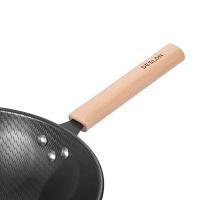 德世朗 DFS-C834 无涂层锻造精铁炒锅 30cm （单位：个） 黑色