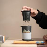 苏氏陶瓷（SUSHI CERAMICS） J0713 手绘釉画彩千里江山手抓壶礼盒套装中国风文创伴手礼 整套茶具 (单位:套)