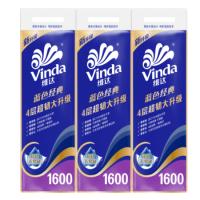 维达（Vinda） 卷纸蓝色经典 4层 柔软家用卫生纸 160克*10卷*3提 (单位:箱)
